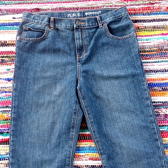 The Children's Place Blue Denim Kids BootCut Jeans- #1578 - Picture 6 of 13